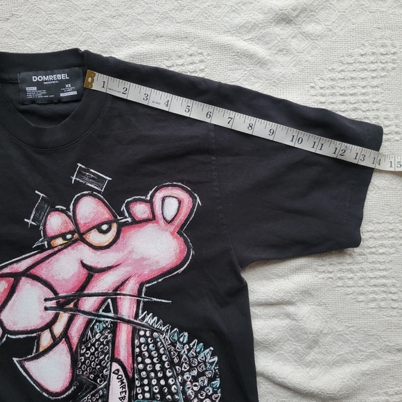 Dom Rebel Pink Panther Leather Jacket Graphic Cotton Unisex Minou Box T-Shirt - Picture 7 of 9
